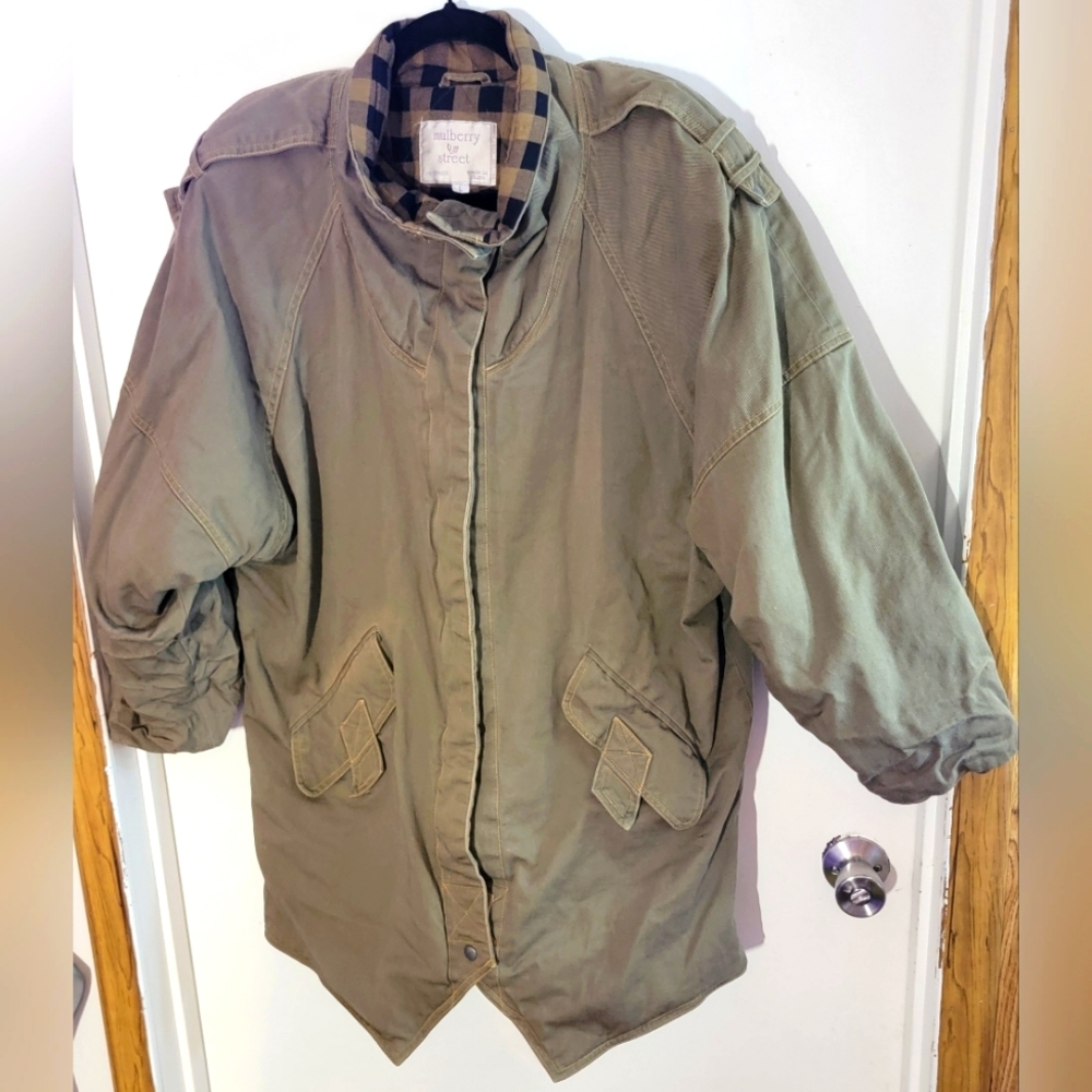 Vintage Mulberry Street Men's Olive Green Oversized Winter Jacket